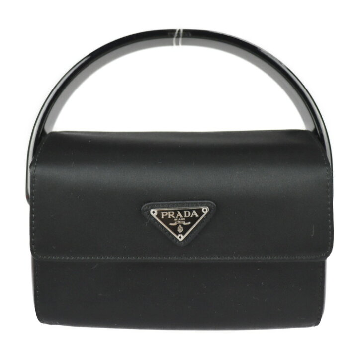 楽天市場】美品 PRADA プラダ ハンドバッグ サテン カーフレザー  