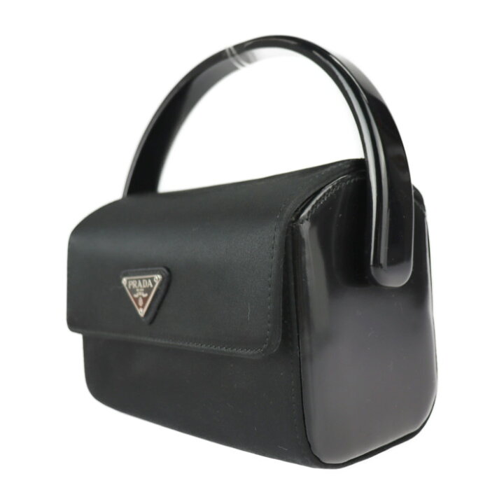 楽天市場】美品 PRADA プラダ ハンドバッグ サテン カーフレザー 
