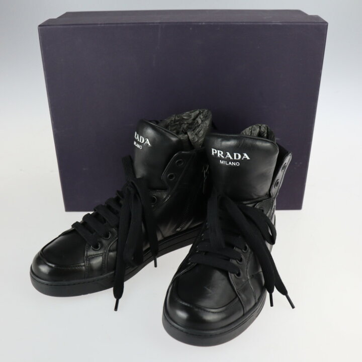 楽天市場】超美品 PRADA プラダ ハイカットスニーカー スニーカー 