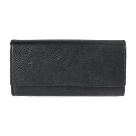 美品 CELINE セリーヌ ラージ フラップ ウォレット 二つ折り財布 10B563BEL カーフレザー ブラック ゴールド金具 長財布【本物保証】【中古】