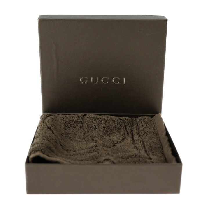 楽天市場】美品 GUCCI グッチ ハンカチ コットン100％ ブラウン ハンド 
