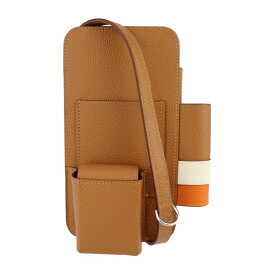 新品未使用展示品 HERMES エルメス ウェイ ショルダーバッグ - ヴォーエプソン ブラウン系 シルバー金具 スマホケース ポシェット U刻印【本物保証】【中古】