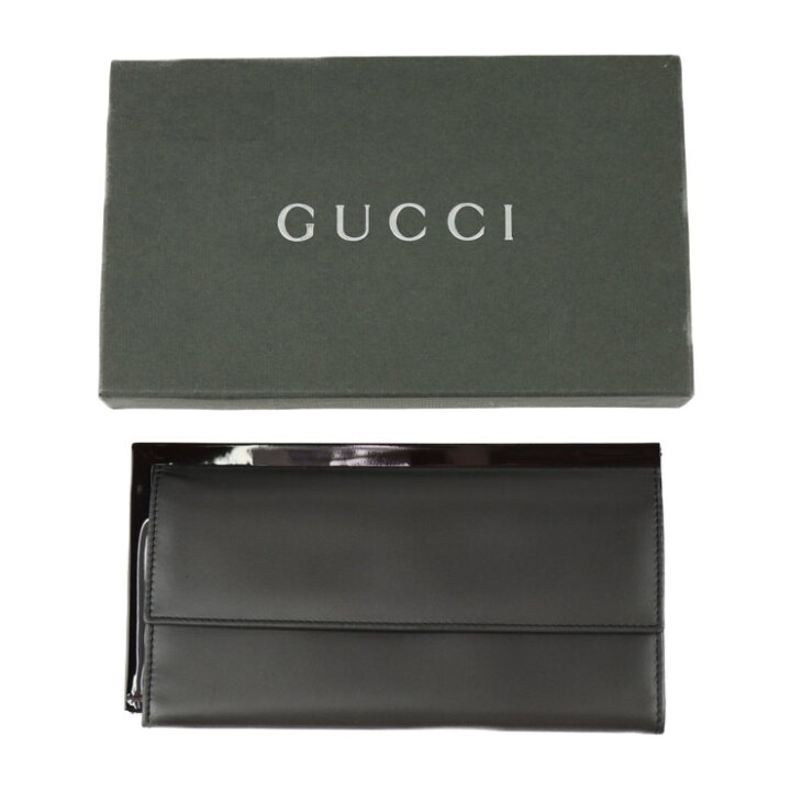 楽天市場】超美品 GUCCI グッチ 長財布 035 3731 1941 レザー グレー系  