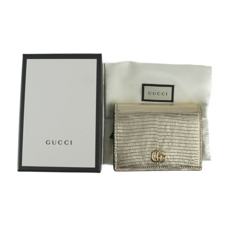 楽天市場】美品 GUCCI グッチ コンパクトウォレット GGマーモント 二 