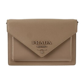 PRADA プラダ ミニ エンベロープ サフィアーノ ショルダーバッグ 1BP020 レザー CIPRIA ピンクベージュ系 ゴールド金具 ショルダーウォレット 2WAY クラッチバッグ【本物保証】【中古】