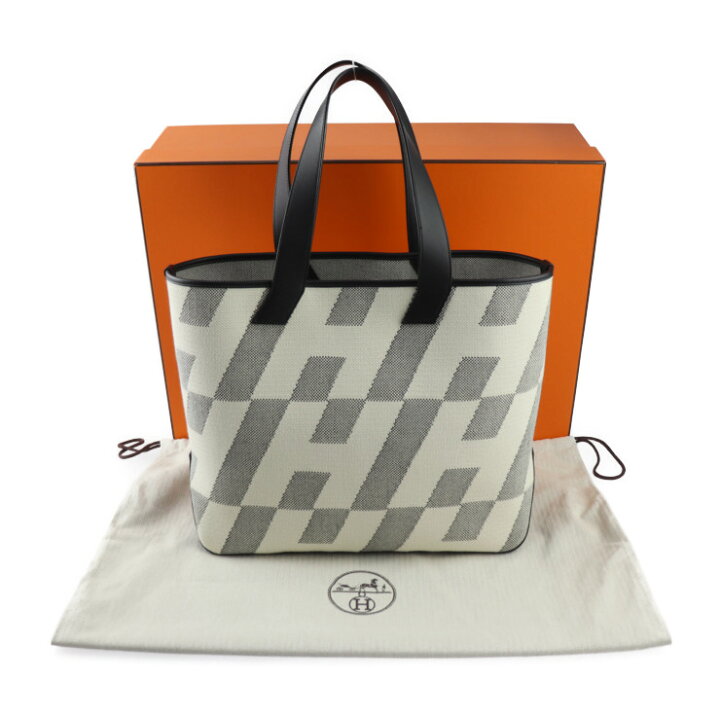 楽天市場】美品 HERMES エルメス H アンビエ GM トートバッグ - トワル  