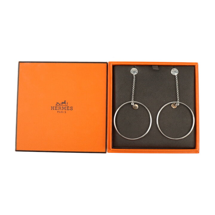 楽天市場】美品 HERMES エルメス フープピアス エクスリブリス ピアス  