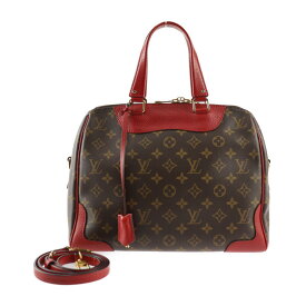 LOUIS VUITTON ルイ ヴィトン レティーロPM モノグラム ハンドバッグ M50057 PVC レザー ブラウン コクリコ レッド ゴールド金具 2WAY ショルダー ミニボストン ビトン【本物保証】【中古】