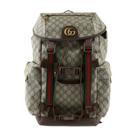 新品未使用展示品 GUCCI グッチ スケートボード バックパック GGマーモント リュック・デイパック 690999 GGスプリームキャンバス レザー ベージュ ブラウン ゴールド金具 ウェブストライプ【本物保証】【中古】