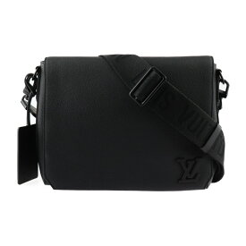 美品 LOUIS VUITTON ルイ ヴィトン テイクオフ メッセンジャー LV アエログラム ショルダーバッグ M57080 カーフグレインレザー ブラック ビトン【本物保証】【中古】