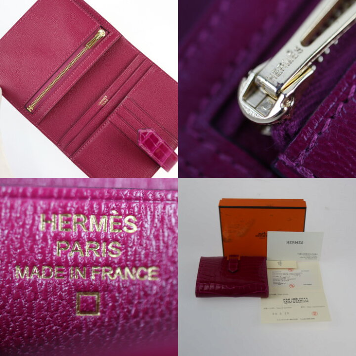楽天市場】超美品 HERMES エルメス ベアン コンパクト 二つ折り財布 