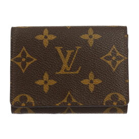 超美品 LOUIS VUITTON ルイ ヴィトン アンヴェロップ カルト ドゥ ヴィジット カードケース M63801 モノグラムキャンバス レザー ブラウン 名刺入れ ビトン【本物保証】【中古】