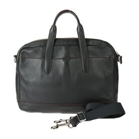 美品 COACH コーチ ブリーフケース HAMILTON ハミルトン ビジネスバッグ F11319 ペプルドレザー ブラック シルバー金具 2WAY ショルダーバッグ【本物保証】【中古】
