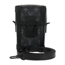 美品 LOUIS VUITTON ルイ ヴィトン ヴェルティカル トランク・ウェアラブル ウォレット ショルダーバッグ M82077 レザー ブラック グレー クロスボディバッグ ポシェット【本物保証】【中古】