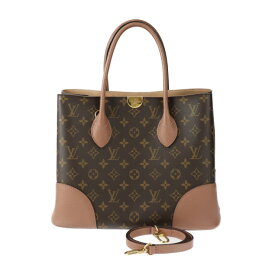 LOUIS VUITTON ルイ ヴィトン フランドリン モノグラム ハンドバッグ M41597 PVC レザー ブラウン ボアドゥローズ ゴールド金具 2WAY ショルダーバッグ トートバッグ ビトン ピンクベージュ系【本物保証】【中古】
