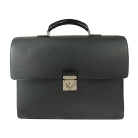 美品 LOUIS VUITTON ルイ ヴィトン ロブスト2 ビジネスバッグ M31042 タイガ アルドワーズ シルバー金具 ブリーフケース 書類鞄 ブラック【本物保証】【中古】