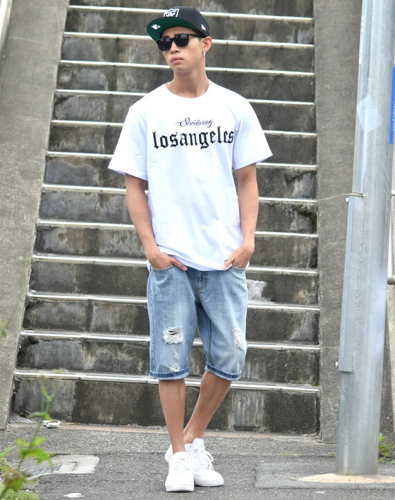楽天市場 メール便対応 B系 Tシャツ メンズ 大きいサイズ 半袖 ティーシャツ オールドイングリッシュ Uネック 夏 B系 ファッション ヒップホップ ストリート系 おうちコーデ ストリートファッション Third