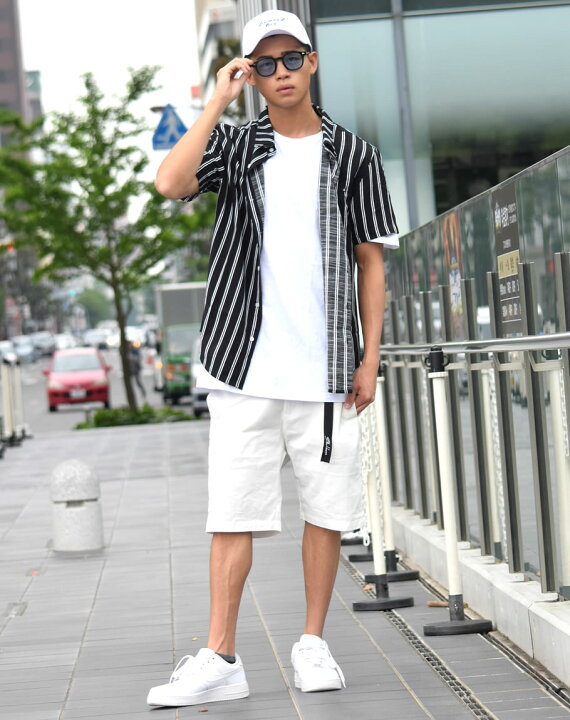 楽天市場 ハーフパンツ メンズ ひざ下 ベルト付き 大きいサイズ ショートパンツ サマーパンツ 白 ベージュ 春 夏 B系 ファッション ストリート系 ヒップホップ おうちコーデ ストリートファッション Third