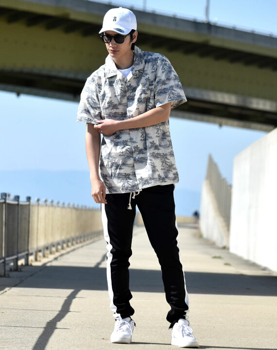 楽天市場 アロハシャツ メンズ 大きいサイズ 半袖 オープンカラーシャツ 夏 開襟 綿麻 リゾート B系 ファッション ストリート系 サーフ おうちコーデ ストリートファッション Third