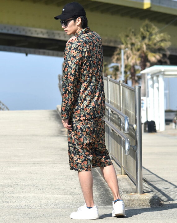 楽天市場】セットアップ メンズ スーツ 花柄 夏 大きいサイズ ハーフ 