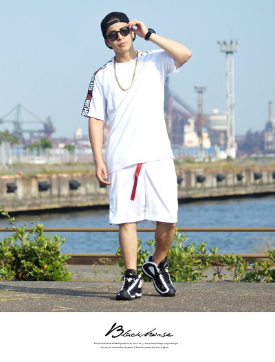 楽天市場 セットアップ メンズ ブランド 夏 大きいサイズ バスパン バスケットボール ライン メッシュ生地 B系 ファッション ダンス 衣装 ヒップホップ スポーツ おうちコーデ ストリートファッション Third