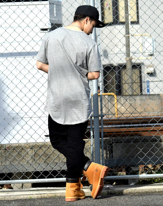 楽天市場 Tシャツ メンズ 半袖 無地 ラウンドカット ロング丈 Uネック インナー 春 夏 裾長 ストリート系 B系 ファッション ヒップホップ おうちコーデ ストリートファッション Third