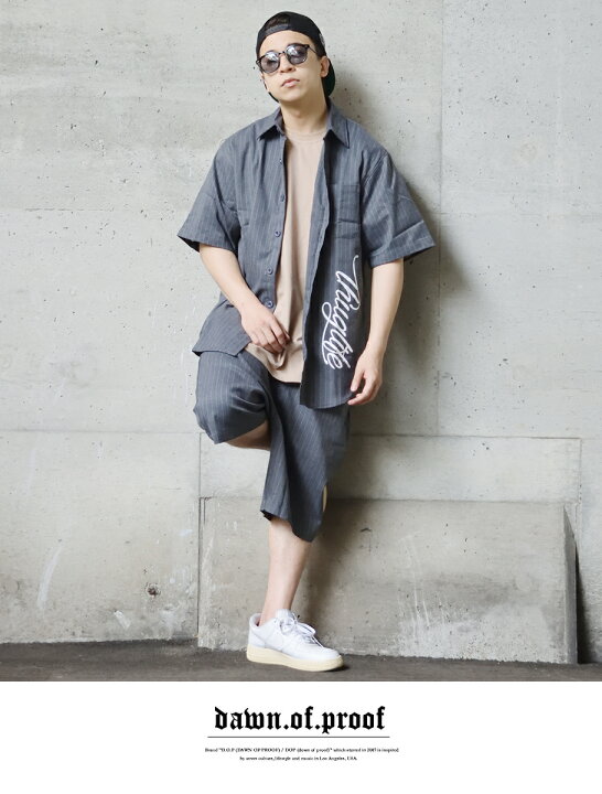 楽天市場 セットアップ メンズ 夏 半袖 シャツ ハーフパンツ 上下セット ストライプ メンズ 大きいサイズ ゆったり 大きめ ロゴ ボタンダウン ワークシャツ ブラック グレー M L Xl 2xl 3xl 4xl 5xl Ll 3l 4l 5l 6l B系 ストリート ファッション