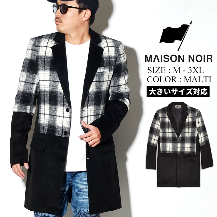 楽天市場】MAISON NOIR メゾンノワール チェスター コート メンズ 