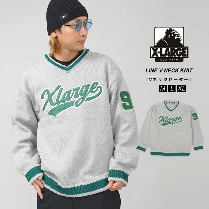 楽天市場】XLARGE エクストララージ ニット セーター メンズ Vネック 