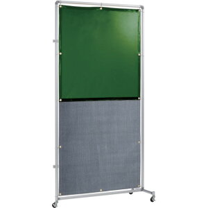 吉野 遮光火花兼用衝立 接続型 1×2 キャスター足(グリーン×A種シート) (1台) 品番:YS12JCGBW