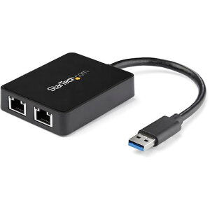 StarTech X^[ebN LANA_v^[/USB 3.0/2x RJ45/10/100/1000 Mbps/ubN (1) iԁFUSB32000SPT
