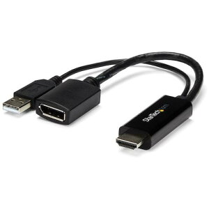 StarTech スターテック ディスプレイアダプター/HDMI - DP/4K30Hz/USBパワー/BK (1袋) 品番:HD2DP