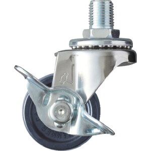 ハンマーキャスター Aシリーズ ねじ込み 自在SP付 M12 エラストマー車 40mm (1個) 品番:415A30U40