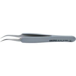 KNIPEX クニペックス 静電気対策ピンセット ラバーハンドル付き精密ピンセット 先細・先曲がり 122mm (1本) 品番:9231-10ESD