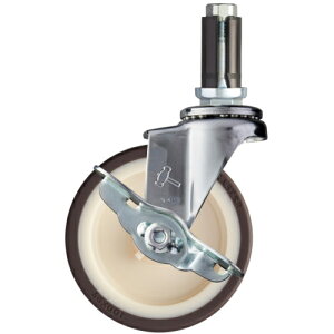 ハンマー パイプ差込み式キャスター パイプ差込み式キャスター 自在(ストッパー付) 車輪径100mm ウレタン車輪(ナイロンホイル) (1個) 品番:4155EUUR100