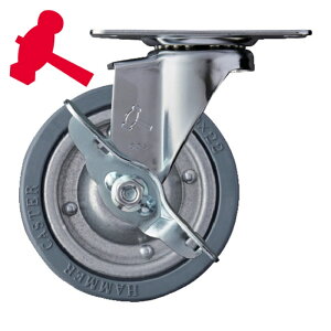 �n���}�[�L���X�^�[ 415E-PR100 �v���[�g���L���X�^�[ ����(�X�g�b�p�[�t) �S���ԗ�(�X�`�[���z�C�[��) 100mm E�V���[�Y (1��)