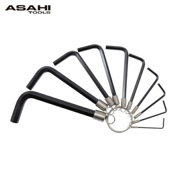 旭金属工業 ASH ARS1110 リング式六角棒レンチセット10本組 (1S)