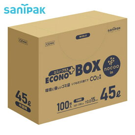サニパック エコノプラスBOXノクー45L100枚0.015mm (1箱) 品番：CE44