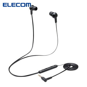 �G���R�� ELECOM HS-EP17TBK �C���i�[�C���[�^�w�b�h�Z�b�g �J�i�� �~���[�g�X�C�b�`�t ���� 4��3.5mm �u���b�N (1��)