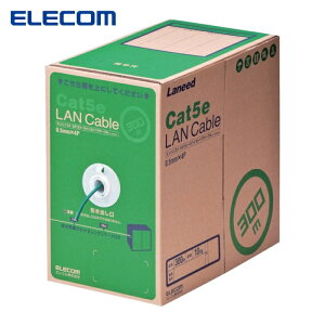 �G���R�� ELECOM EU RoHS����LAN�P�[�u�� CAT5E 300m �_�[�N�O���[�� (1��) �i�ԁFLD-CT2/DG300/RS