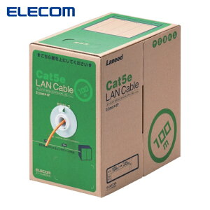 �G���R�� ELECOM EU RoHS�w�ߏ���LAN�P�[�u�� CAT5E 100m �I�����W (1��) �i�ԁFLD-CT2/DR100/RS