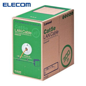 �G���R�� ELECOM EU RoHS�w�ߏ���LAN�P�[�u�� CAT5E 300m �I�����W (1��) �i�ԁFLD-CT2/DR300/RS