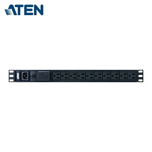 ATEN PE0110SA �d���^�b�v 10�|�[�g �x�[�V�b�NPDU 15A(�ő�)NEMA 5-15R×10�� �T�[�W�ی�@�\���� (1��)