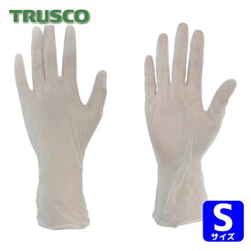 トラスコ TRUSCO 作業手袋 使い捨てビニール手袋（プラスチック手袋） 粉付S クリア （100枚入） (1箱) 品番：PVCP-1008S
