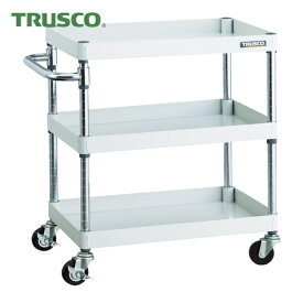 トラスコ フェニックスワゴン 600X400 3段 Φ75ゴム車輪 W色 (1台) PEW-763-G75-W