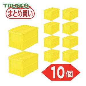 �g���X�R TRUSCO (�܂Ƃߔ���) �I���R�� ���^�܂肽���݃R���e�i 50L ���b�N�t�^�t �C�G���[ 10�� (1S) �i�ԁFTR-C50B-Y-10P