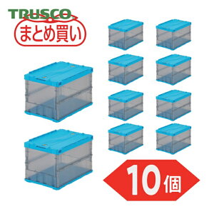 �g���X�R TRUSCO (�܂Ƃߔ���)�I���R�� ���^�܂肽���݃R���e�i �X�P���R�� 50L ���b�N�t�^�t �u���[/�����u���b�N 10�� (1S) TSK-C50B-BT-10P