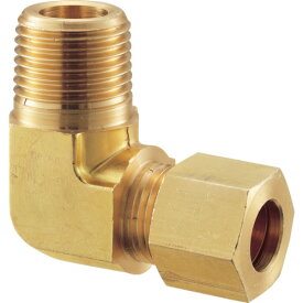 フジトク 黄銅製ハーフエルボ Φ12×1/2B 銅管用 くい込み継手 (1個) 品番：GL2-12X1/2B