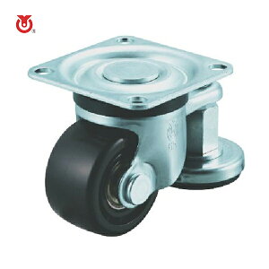 ユーエイキャスター プレート式 自在 アジャスター付キャスター 強化ナイロン 車輪径75mm AFタイプ HG-AF型 取付寸法71×71 (1個) 品番:HG-75GNB-AF