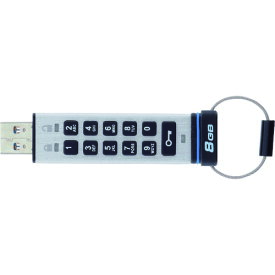 エレコム セキュリティUSBメモリ 10Key付 USB3.0 8GB シルバー (1個) 品番：HUD-PUTK308GA1